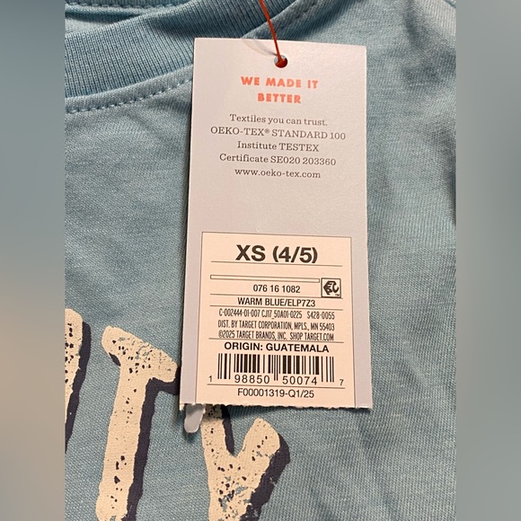 Cat & Jack Blue Varsity Baseball Kids T-Shirt Size XS 4-5 NWT - Picture 5 of 6